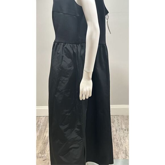 Akris Punto Black Mix Media Midi Dress with D-Ring Belt Size 14 - Picture 8 of 13